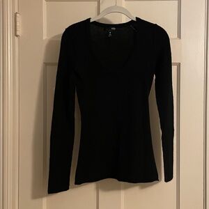 Aqua Classic Black V-Neck Sweater